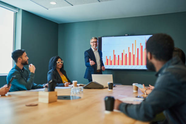 Business people discussing ideas in a meeting room